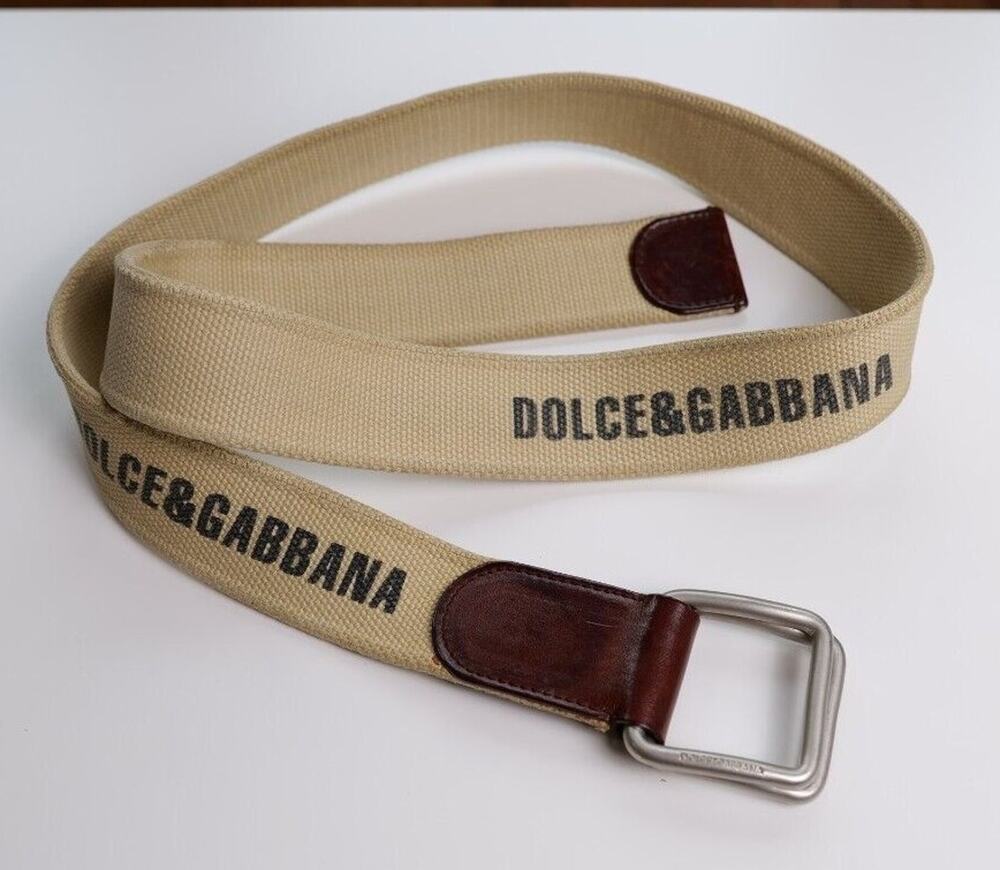 Dolce & Gabbana Vintage Beige Logo Belt S